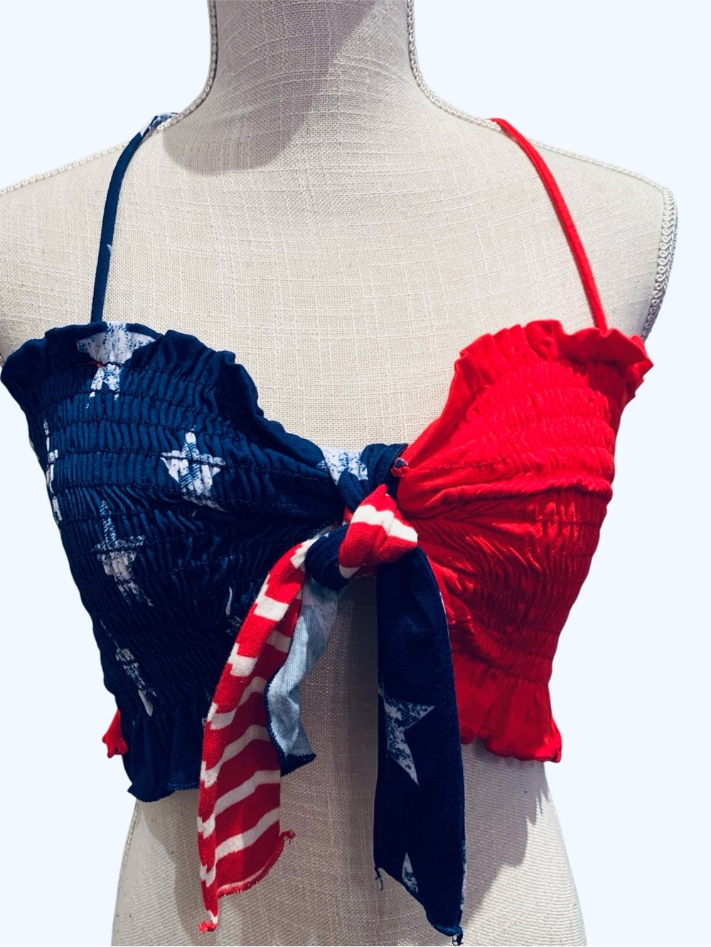 ❤️BIBI❤️NWT! EXCELLENT CONDITION!AMERICAN FLAG HALTER TOP!